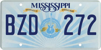 MS license plate BZD272