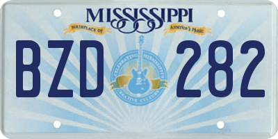 MS license plate BZD282