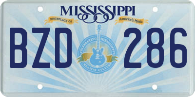 MS license plate BZD286