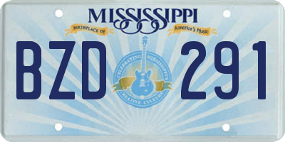 MS license plate BZD291