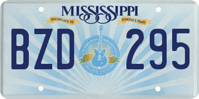 MS license plate BZD295