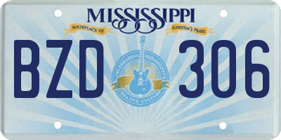 MS license plate BZD306