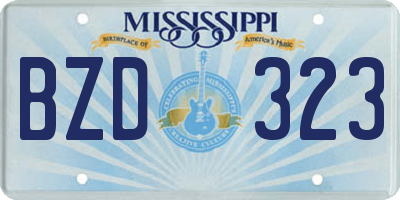 MS license plate BZD323