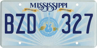 MS license plate BZD327