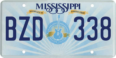 MS license plate BZD338