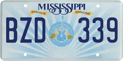 MS license plate BZD339