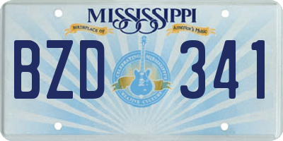 MS license plate BZD341
