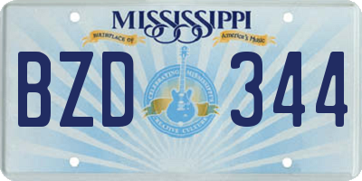 MS license plate BZD344