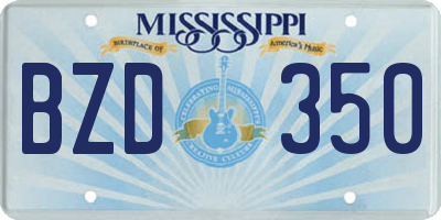 MS license plate BZD350