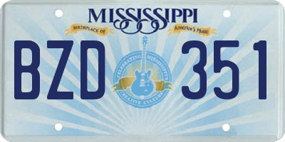 MS license plate BZD351