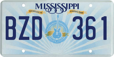 MS license plate BZD361