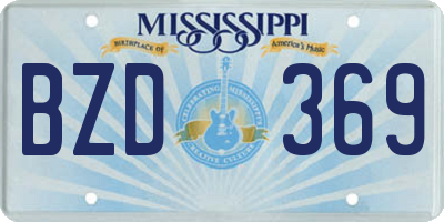 MS license plate BZD369