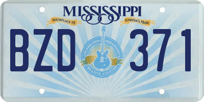 MS license plate BZD371