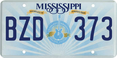 MS license plate BZD373