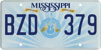MS license plate BZD379