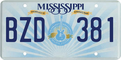 MS license plate BZD381
