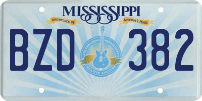 MS license plate BZD382