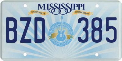 MS license plate BZD385