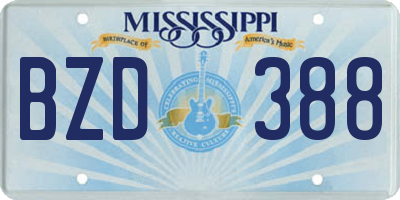 MS license plate BZD388