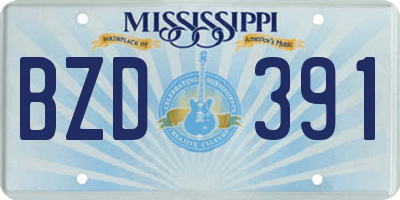 MS license plate BZD391