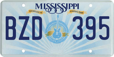 MS license plate BZD395