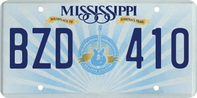 MS license plate BZD410
