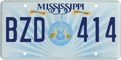 MS license plate BZD414