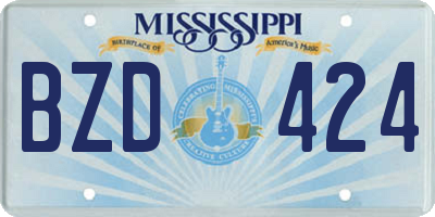 MS license plate BZD424