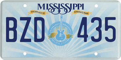 MS license plate BZD435