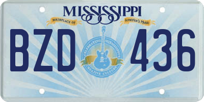 MS license plate BZD436
