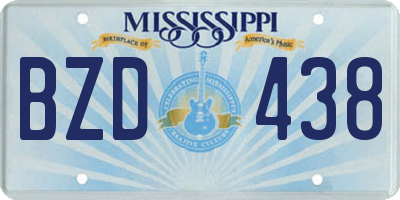 MS license plate BZD438