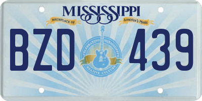 MS license plate BZD439