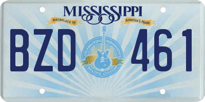 MS license plate BZD461