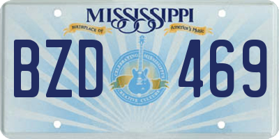MS license plate BZD469