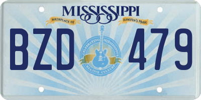 MS license plate BZD479