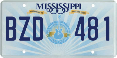 MS license plate BZD481