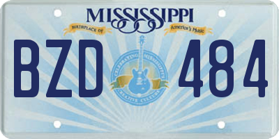 MS license plate BZD484