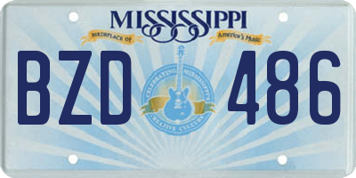 MS license plate BZD486