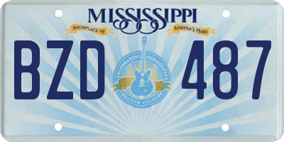 MS license plate BZD487