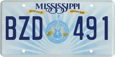 MS license plate BZD491