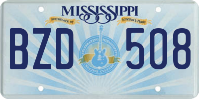 MS license plate BZD508