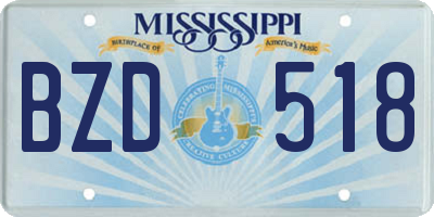 MS license plate BZD518