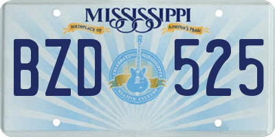 MS license plate BZD525