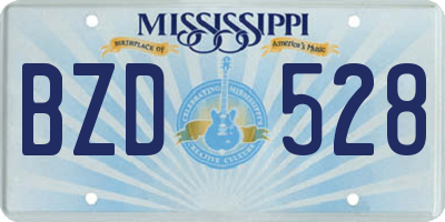 MS license plate BZD528