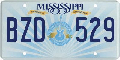 MS license plate BZD529