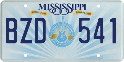 MS license plate BZD541