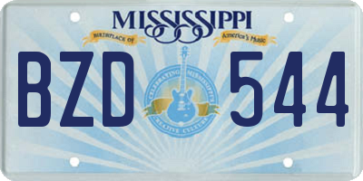 MS license plate BZD544