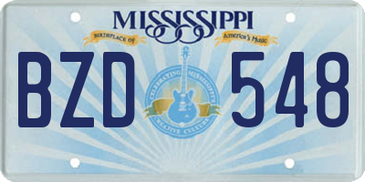 MS license plate BZD548
