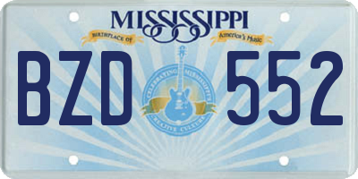 MS license plate BZD552