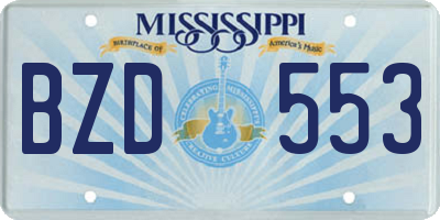 MS license plate BZD553